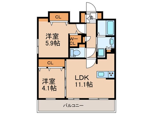 ｴﾝｸﾚｽﾄ博多RIVERSIDE（1503）の物件間取画像